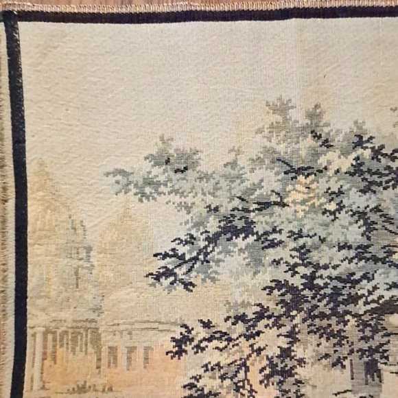 Vintage Tapestry 4' x 2' Wall Art Elizabethan Couple Renaissance Romantic Decor - Picture 7 of 12